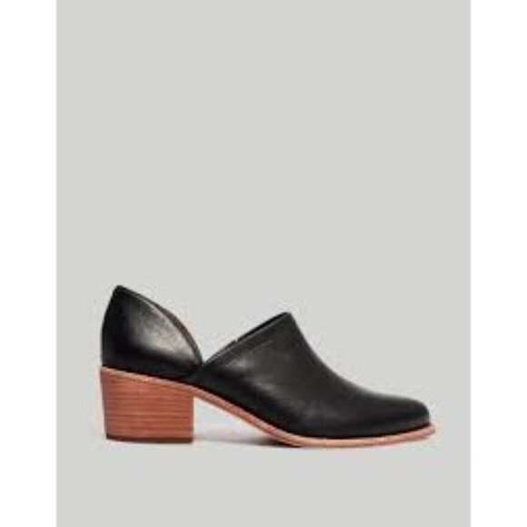 Madewell Black Leather The‎ Brady Lowcut Bootie Pointed Toe Size 6.5 - Picture 2 of 7